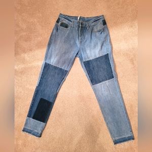 Free People Patch Denim Jeans